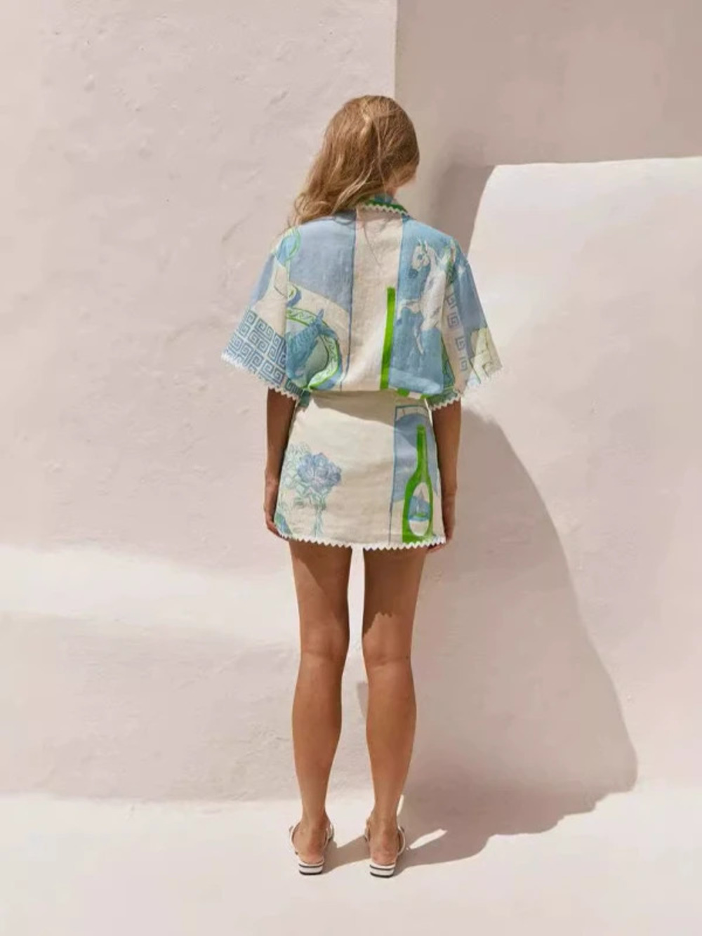 ZARA Versatile Lace Print Two Piece Set for Women
